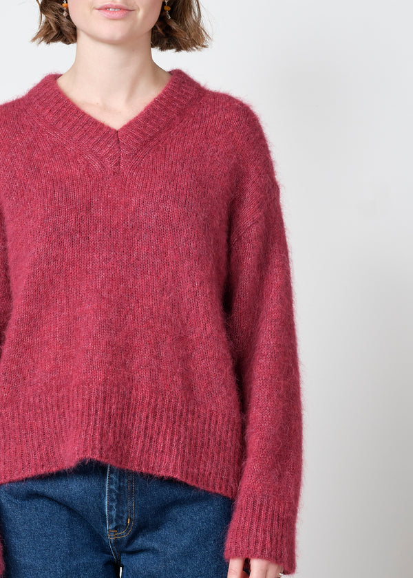 Klitmøller Mira Sweater Burgundy Damen Strickpullover Alpaka rot