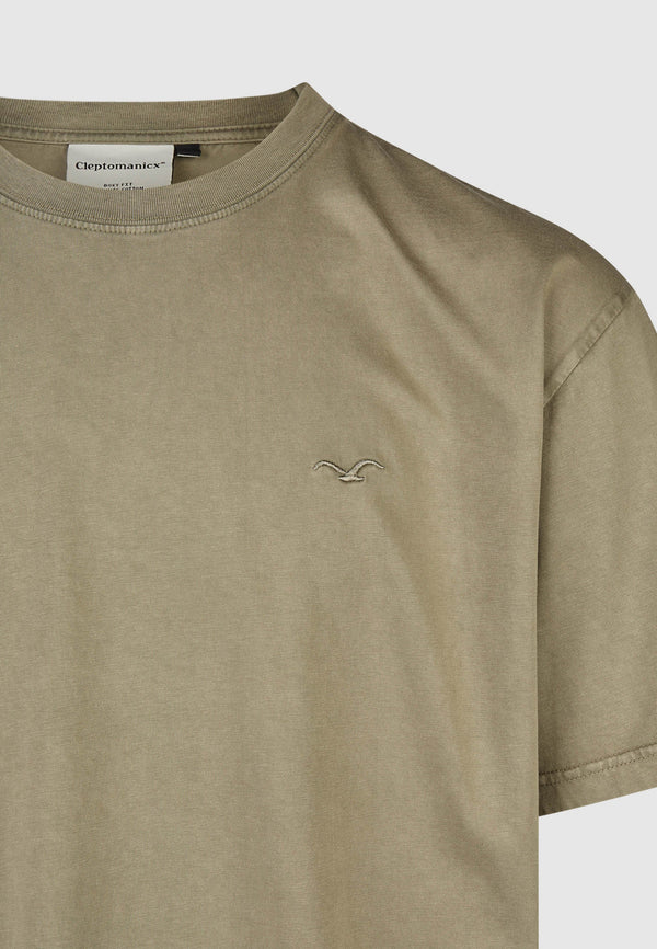 Cleptomanicx Tea Leaf Ligull Washed Boxy Tee T-Shirt Herren gewaschenes grün