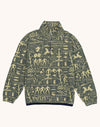 OLOW Bangor Kobling Quarter-Zip in Blau-Gelb – Freisteller Vorderansicht