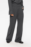 Elvine Dilay Mid Grey Melange Damen Bundfaltenhose Wide Leg grau