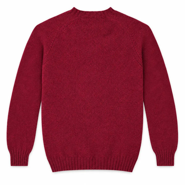 Harley of Scotland Brushed Wool Pullover Herren Maroon