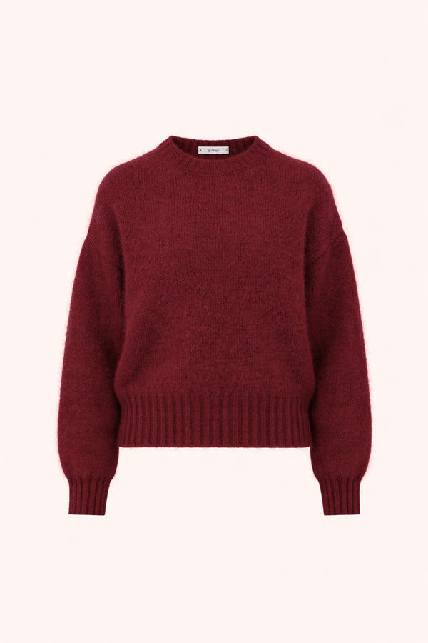 By-Bar Sonny Wine Rose Mohair Pullover Damen rot