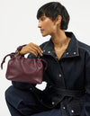 O MY BAG Kiki Mini Dark Cherry Soft Grain Ledertasche rot braun
