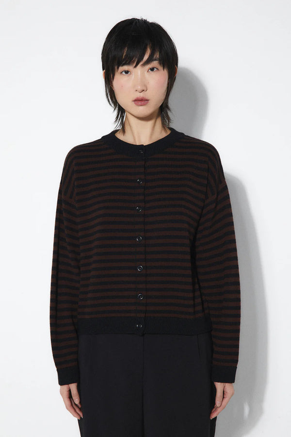 Rita Row Lynn Cardigan Strickjacke gestreift Damen braun
