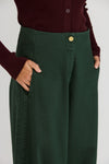 SKFK Mari Trouser Dark Green Damen GOTS Barrel Pants grün