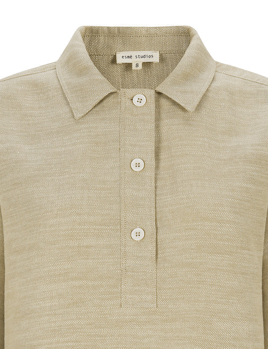 Esmé Studios ESKaya Boxy Brownie Mélange Bluse Damen beige