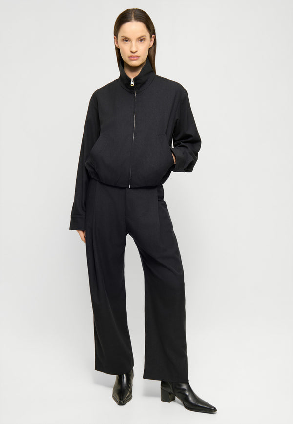 Elvine Admira Pants Black Melange Damen Bundfaltenhose schwarz