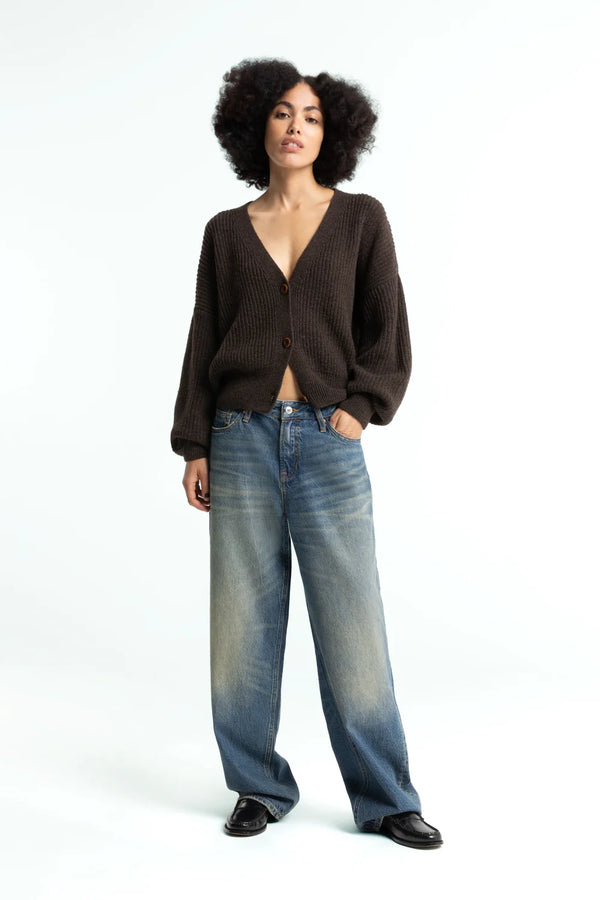 Kings of Indigo Decima Chocolate Brown Cardigan Damen braun