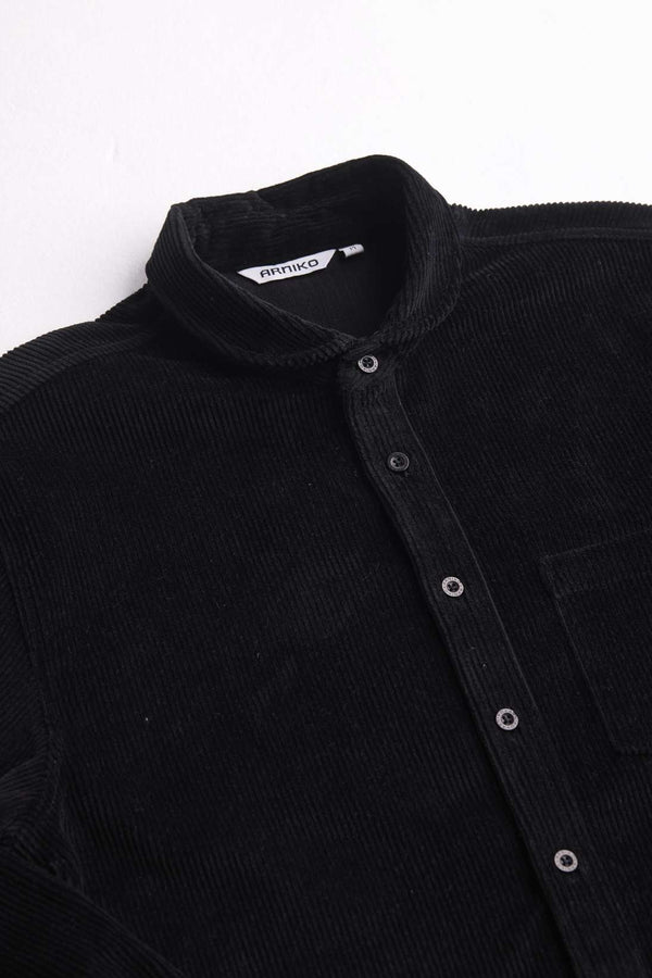 Arniko Durga Winter Cord Shirt Black Unisex Bio-Baumwolle schwarz