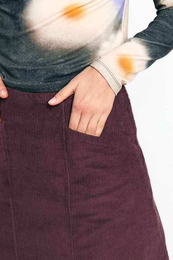 Suite13Lab Faro Skirt Cord Brown Damen Mini Rock braun