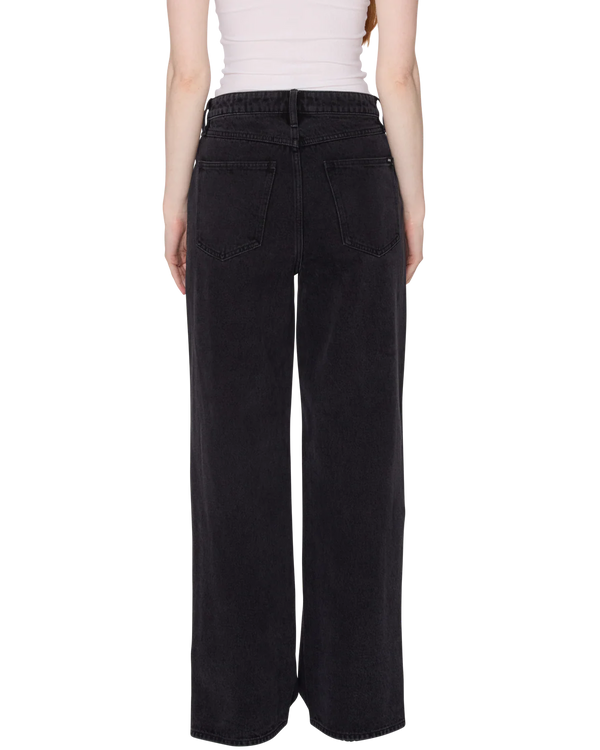 Obey Faded Black Penelope Side Snap Denim Hose Damen schwarz