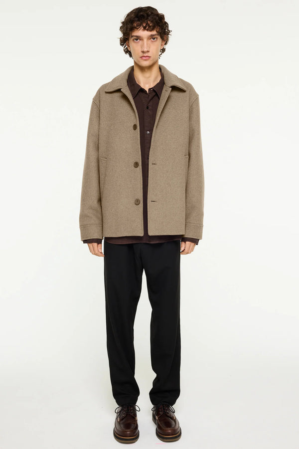 Elvine Ciaran Wool Coat Herren Winterjacke Wolle beige