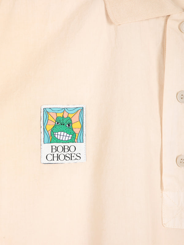Bobo Choses Labelled Oversized Polo Shirt Damen off white weiß