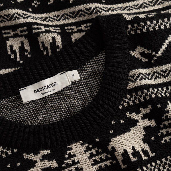 Dedicated Mora Fairisle Hike Black Herren Strickpullover schwarz ecru