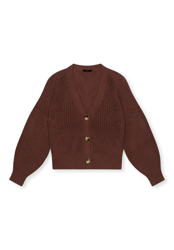 Lovjoi Cardigan Antoinett Dark Maroon Dunkelbraun