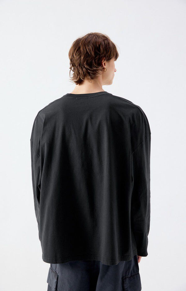 American Vintage Gixy Longsleeve Oversized Langarm-Shirt Herren Schwarz