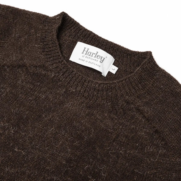 Harley of Scotland Shetland-Pullover Herren Dunkelbraun meliert