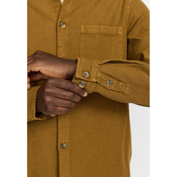 Revolution Casual Shirt Dustbrown Langarmhemd Herren braungelb