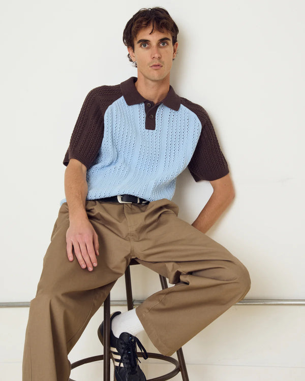 Obey Skyway Multi Abel Polo Sweater Shirt Herren blau