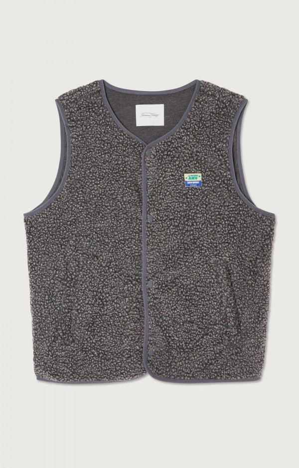 American Vintage Hoktown Weste Charcoal Melange Herren dunkelgrau