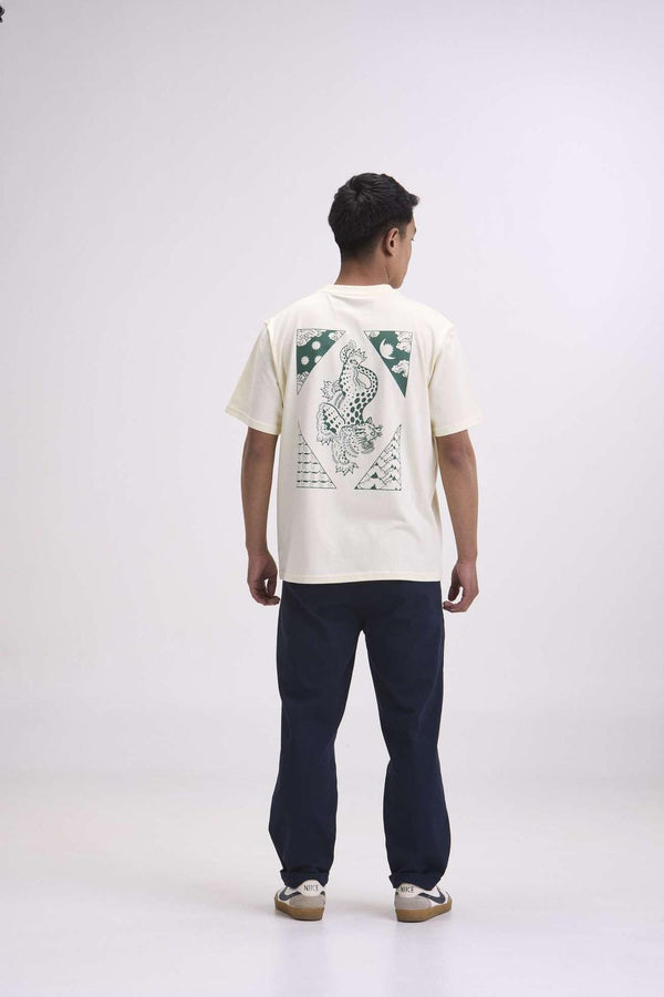 Arniko Mustang T-Shirt Off-White Unisex Bio-Baumwolle weiß