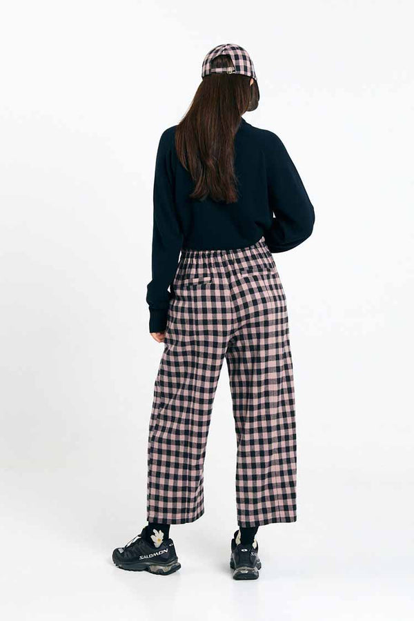 Suite13Lab Avis Pants Check Black Damen Cordhose schwaz weiß kariert