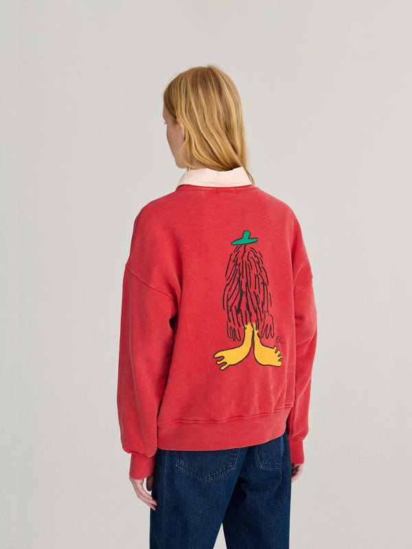 Bobo Choses Hidden Monster Crewneck Sweatshirt Damen Print rot