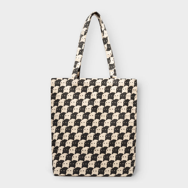 Dedicated Torekov Pepita Cats Tote Bag unisex Tragetasche weiß