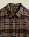 Portuguese Flannel Stalia Oversized Brown Hemd Herren kariert braun