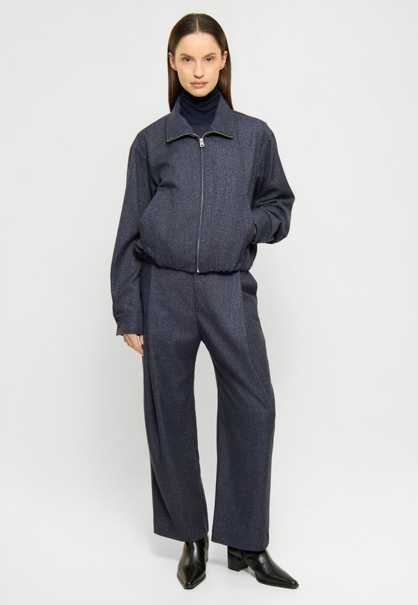 Elvine Enya Overshirt Navy Melange Damen Jacke Blouson blau