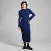 Dedicated Vamlingbo Rib Dress Damen Midikleid blau schwarz