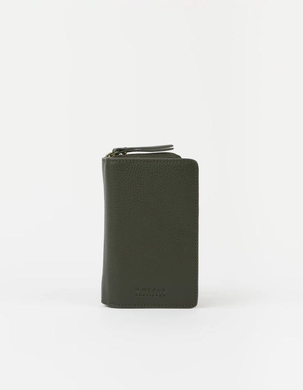 O MY BAG Jett Wallet Moss Soft Grain Leather Geldbörse grün