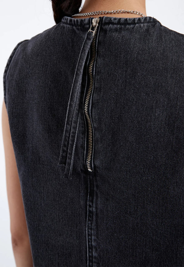 Dr. Denim Erin Top Retro Black Crop Top Denim Damen schwarz