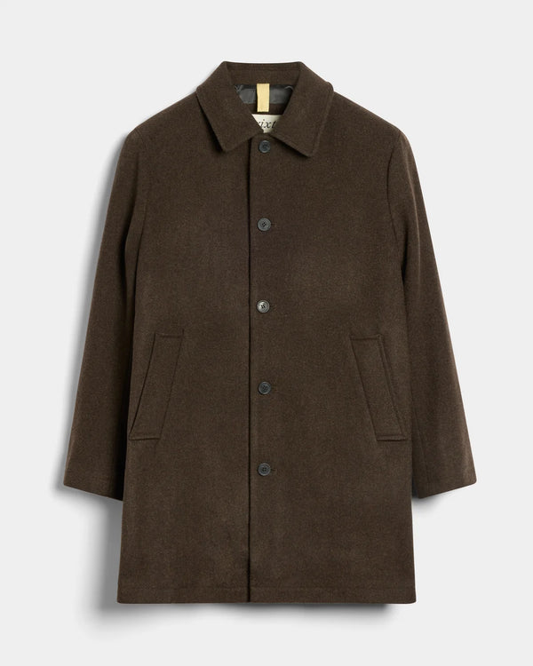 Brixtol Textiles T-Coat Wool Brown Herren Wollmantel braun