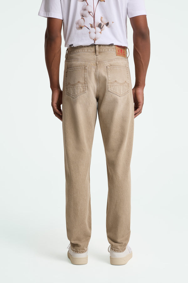 Kings of Indigo Sushan Retro Beige Worn Jeans Hose Herren Hellbraun