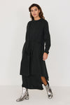 SKFK Agate Dress Dark Green Damen Maxi Kleid Merino dunkelgrün