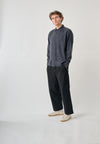 Cleptomanicx Blue Graphite Oversized Easy Shirt Hemd Herren grau