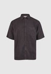 Cleptomanicx Blue Graphite Oversized Easy Shirt Kurzarm Hemd Herren grau