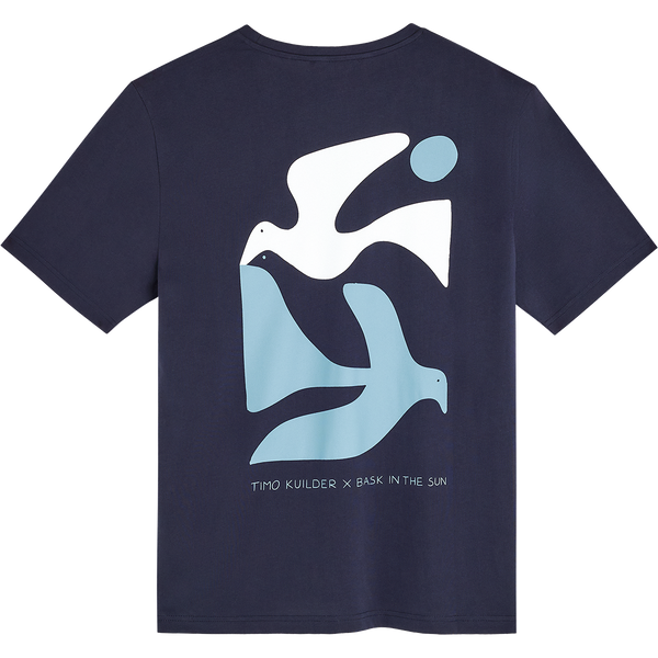 Bask in the Sun Peace Tee Navy Herren T-Shirt Rgular Fit blau
