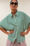 By-Bar Sunny Stripe Blouse Evergreen Damen Bluse grün weiß