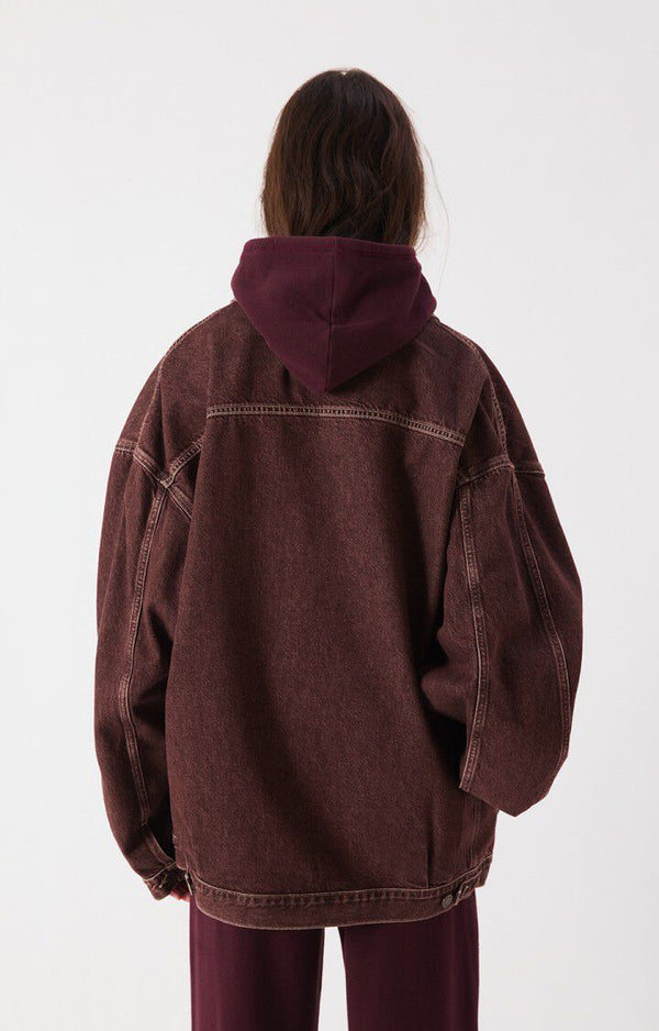 American Vintage Oshow raisin Jeansjacke Unisex bordeaux