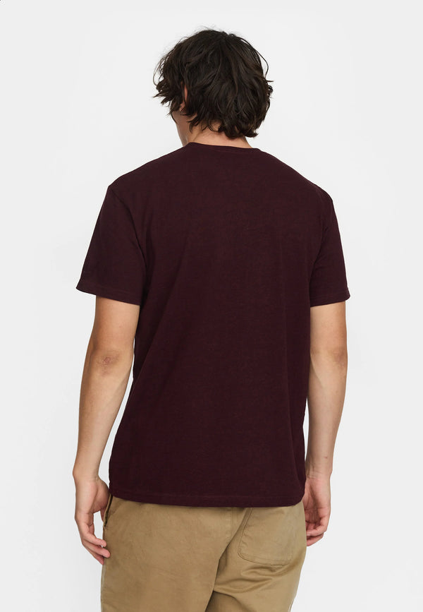 Revolution Burgundy Melange Sechserträger Application T-Shirt Herren dunkelrot