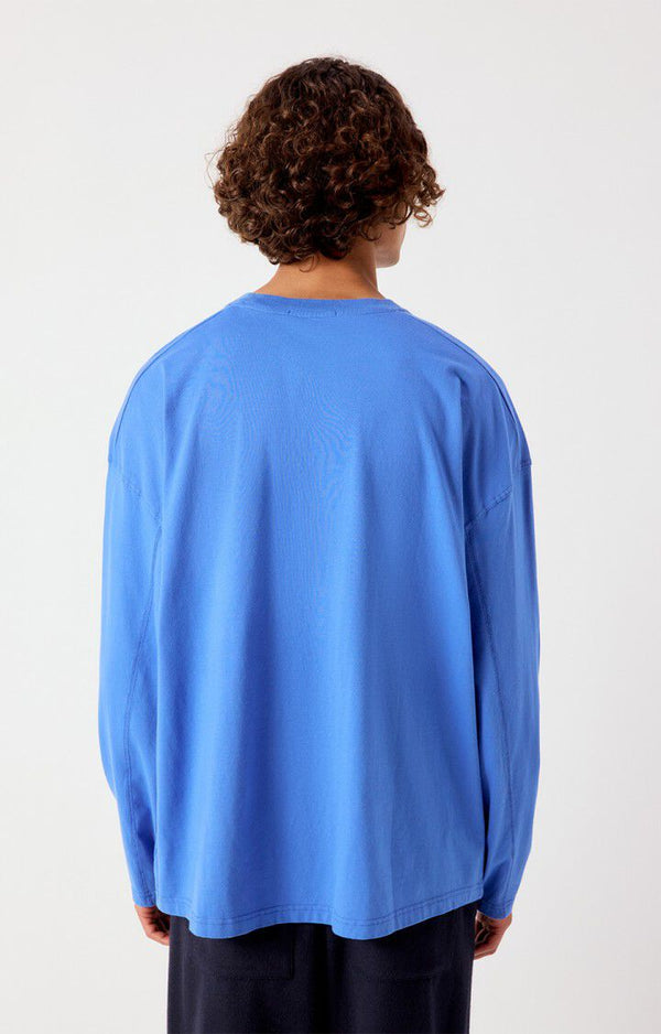 American Vintage Gixy Longsleeve Oversized Olymp Langarm-Shirt Herren Blau