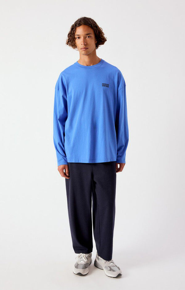 American Vintage Gixy Longsleeve Oversized Olymp Langarm-Shirt Herren Blau