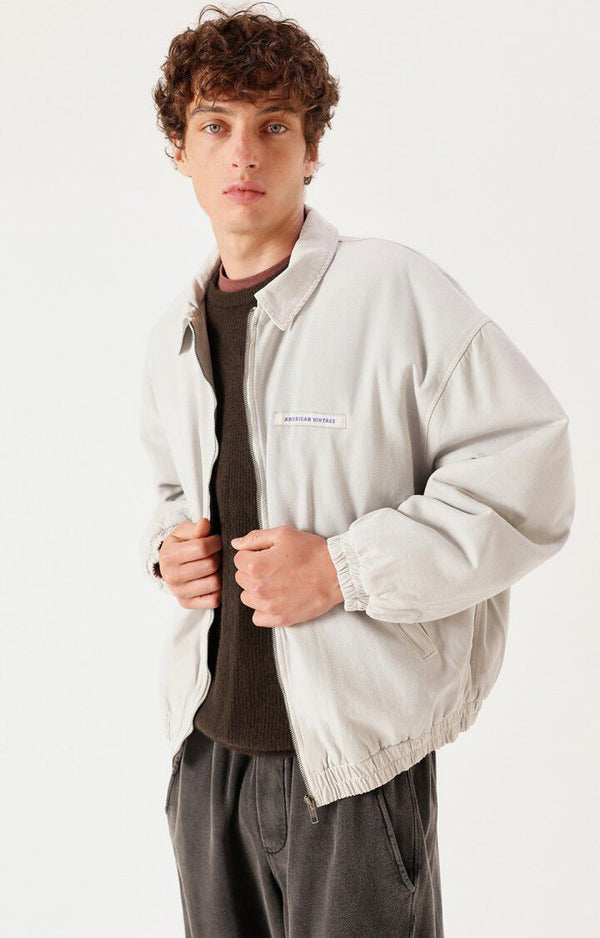 American Vintage Lycaz Ecru Vintage gefütterte Herrenjacke hellgrau