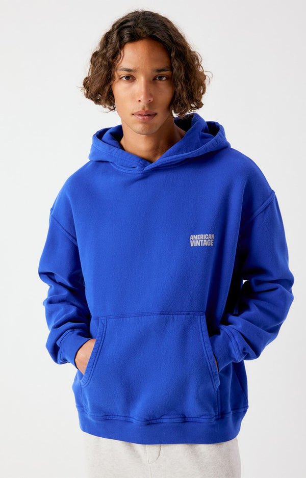 American Vintage Plizzy Herren Hoodie Indigo Vintage