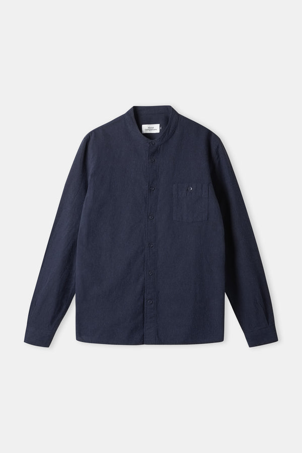 About Companions Nathan Herrenhemd Striped Navy mit Stehkragen