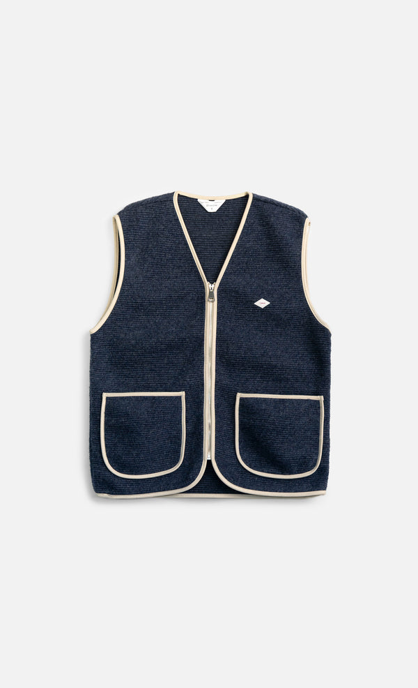 Wooden Store Rail Zip Avio Weste Herren blau