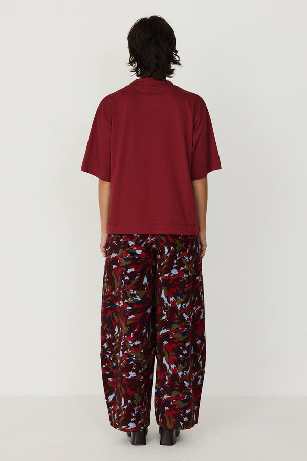 SKFK Zuntz-11-GOTs Shirt Burgundy Damen Loose Fit T-Shirt rotbraun