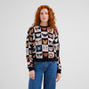 Dedicated Arendal Cat Bingo Multi Color Damen Strickpullover schwarz